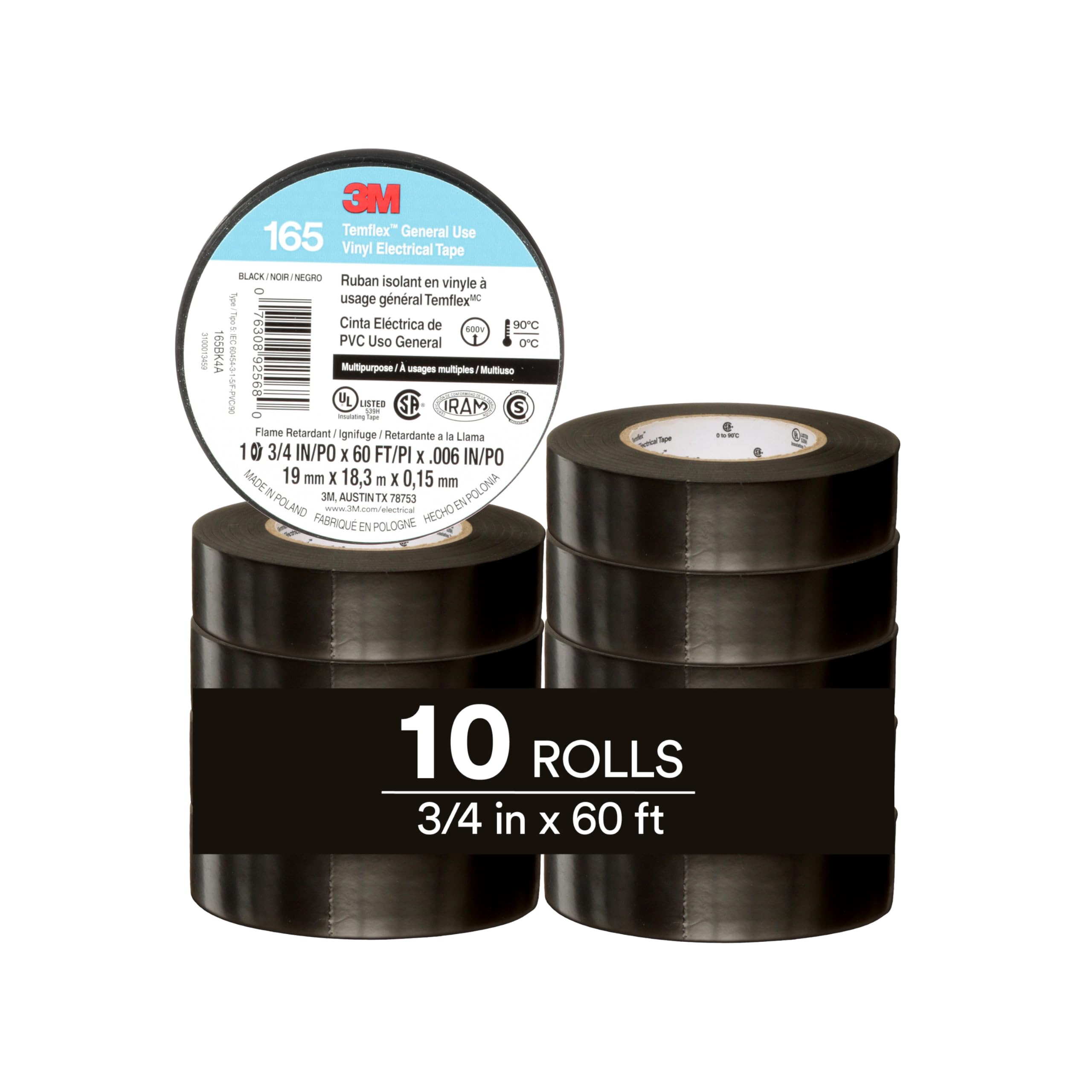 3M Temflex 165, Vinyl Colour Coding Electrical Tape