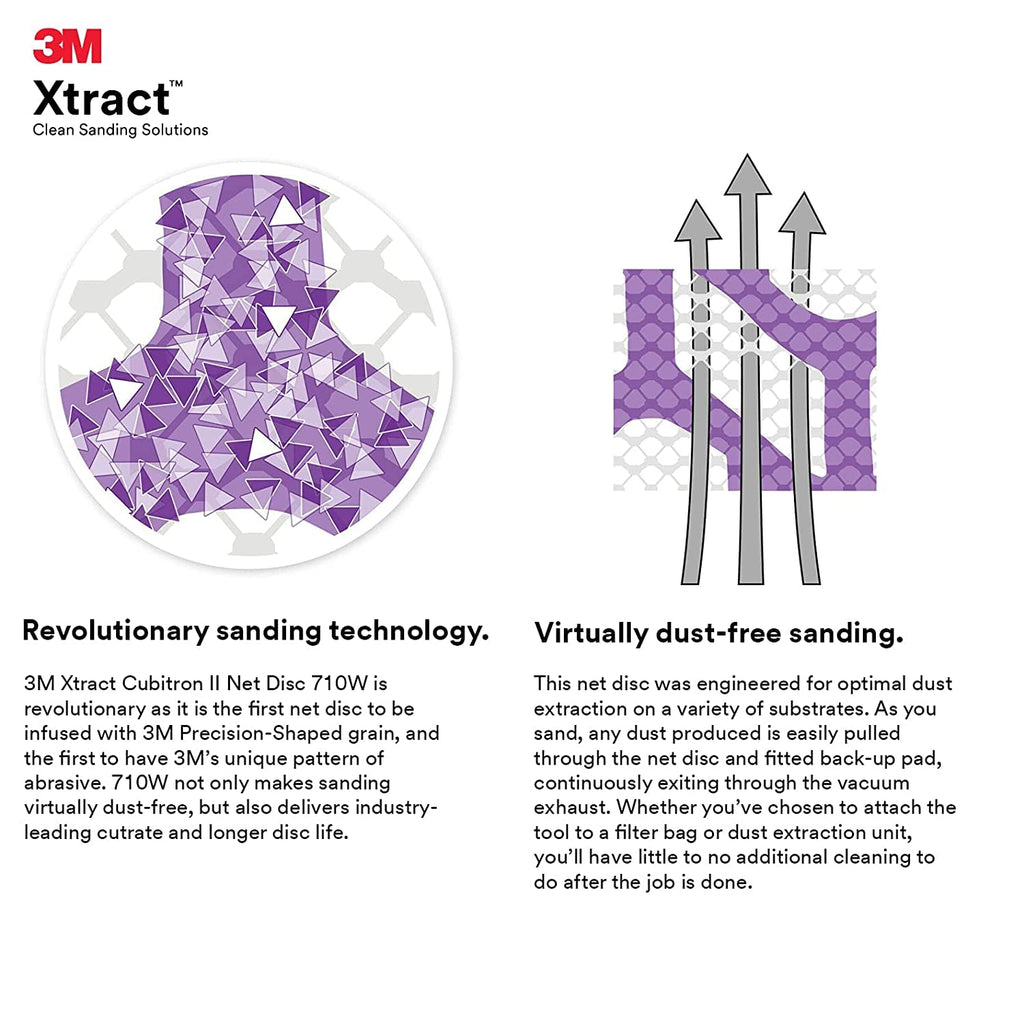 3M Xtract Cubitron II Net Disc 710W,Dust Free Sanding