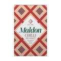 Maldon Chilli Sea Salt Flakes blended with Aleppo & Bird’s Eye Chillies - Take simple dishes to the next level - Fantastic Flavour - Unique Pyramid-Shaped Sea Salt Flakes - 100g Box